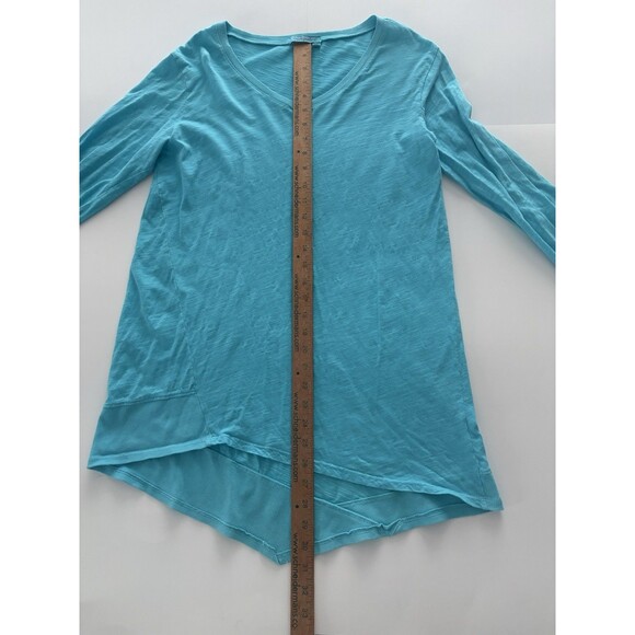 Fresh Produce Tunic Womens XS Turq Blue Oversize Asymmetrical Coastal Lagenlook - Picture 6 of 14